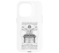 Tourne-disque DJ Vitruvian Man Leonardo Da Vinci Club Music Coque pour iPhone 15 Pro