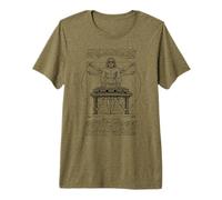Tourne-Disque DJ Vitruvian Man Leonardo Da Vinci Club Music T-Shirt Haut de Gamme