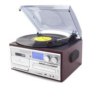 Tourne-Disque du Milieu du Siècle, Tourne-Disque Vinyle Rétro à Trois Vitesses, Lecteur CD, Entraînement par Courroie, Radio, USB/SD, Télécommande, Emplacement pour Cassette, Fonction De Numérisation