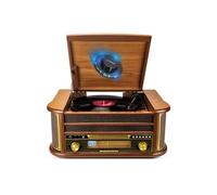 Evidence Acoustics Tourne-disque EA-PL400 – 33/45/78t Bluetooth 5.4 CD/Cassette/USB – Finition bois