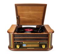 Tourne-Disque Evidence Acoustics EA-PL400 - Vinyle 33/45/78, 60W PMPO, Radio FM, CD, Cassette, Bluetooth USB, REC, rétro, Bois