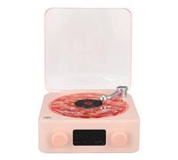 Tourne-Disque, Haut-Parleur Bluetooth de Style Classique à L'ancienne, avec Veilleuse, Affichage de L'heure et de la Batterie, pour Le Divertissement et la Décoration de la