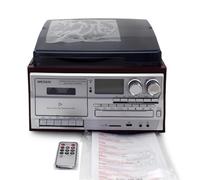 Tourne-Disque Multifonction, Lecteur de disques vinyles, Gramophone Moderne, Radio à Cassette, Bluetooth, USB, Haut-Parleur intégré, télécommande