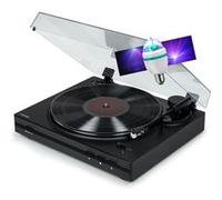 Tourne Disque Platine vinyle Thomson TT350 NOIR 33/45 trs, Lecture/retour du bras automatique, Ampoule DIAMS couleurs LED inclus