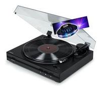 Tourne Disque Platine vinyle Thomson TT350 NOIR 33/45 trs, Lecture/retour du bras automatique, Jeu de Lumière OVNI couleurs LED Noir G