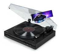Tourne Disque Platine vinyle Thomson TT350 NOIR 33/45 trs, Lecture/retour du bras automatique, Jeu de Lumière OVNI couleurs LED