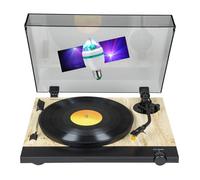Tourne Disque Platine vinyle Thomson TT702 Sortie RCA - (33/45 Tours) - Finition Bois, Noir, Ampoule DIAMS couleurs LED inclus
