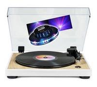 Tourne Disque Platine vinyle Thomson TT301 - BOIS/BLANC - 33/45 trs, Lecture/retour du bras auto. Jeu Lumière OVNI couleurs LED