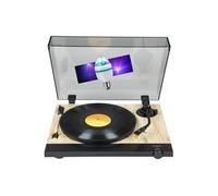 Tourne Disque Platine vinyle Thomson TT702 Sortie RCA - (33/45 Tours) - Finition Bois, Noir, Ampoule DIAMS couleurs LED inclus