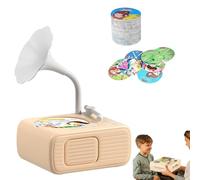 Tourne-disque pour tout-petits, avec 96 cartes et 8 cartes d'enregistrement | Lecteur d'histoire et de musique, pour l'apprentissage précoce et la narration de musique pour enfants de 1 à 10 ans