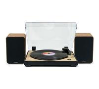 Tourne Disque Pré-amplifié Thomson TT300 Finition BOIS/NOIR - 33/45 tours, Lecture et retour du bras auto. Enceintes Bois 100W G