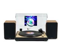 Tourne Disque Pré-amplifié Thomson TT301 Finition BOIS/BLANC - 33/45 tours, Bras AUTO Enceintes Bois 100W, Ampoule DIAMS LED