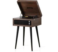 Tourne-disque rétro,3 vitesses,haut-parleurs intégrés,pieds amovibles,enregistreur USB,conversion vinyle MP3 (Espresso)