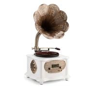 Tourne-disque rétro noir avec Bluetooth, phonographe, radio FM, commande par télécommande