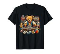 Tourne-Disque rétro Teddy Bear DJ en Vinyle T-Shirt
