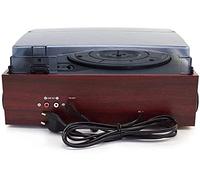 Tourne-disque vintage avec radio AM/FM, cassette et lecteur CD, tourne-disque de style classique avec 2 haut-parleurs stéréo séparés