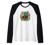 Tourne-disque vintage entouré de fleurs Manche Raglan