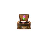 Tourne-Disque - Vinyle 33/45/78, 60W, FM, CD, Cassette, Bluetooth USB, REC, rétro, Bois, 2 Mini Lumières LED