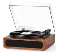 Tourne-disque vinyle avec plateau tournant de 30,5 cm, 3 vitesses | Contrepoids et suivi plus stable avec son intégré plus complet, Bluetooth, platine à 3 vitesses pour une écoute quotidienne