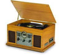 Tourne-Disque Vinyle Bluetooth Avec Radio DAB+/FM Lecteur CD/Cassette USB/SD Haut-Parleurs Stéréo Télécommande