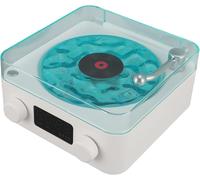 Tourne Disque Vinyle Bluetooth, Haut-Parleur Vinyle 3 En 1 De Style Tourne-Disque Avec Veilleuse Et Affichage De L'Heure, Mini Tourne-Disque Avec 4 Sons De La Nature