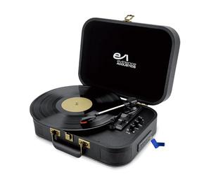 Tourne-Disque Vinyle EA-PL100-BK - Haut-parleurs intégrés 20 Watts PMPO - 33, 45 et 78 Tours - Bluetooth, USB+Clé USB 32G