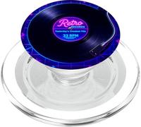 Tourne-Disque Vinyle rétro années 80 - Bleu Rose Retro Records PopSockets PopGrip pour MagSafe