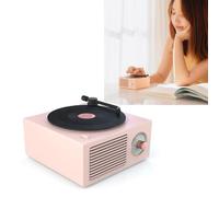 Tourne-disque vinyle rétro avec 3 modes de rotation, longue durée de vie de la batterie pour une lecture continue, idéal pour le divertissement à domicile et la décoration