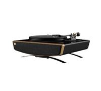 Tourne-Disque Vinyle rétro avec Housse Anti-poussière de Style nostalgique Classique 33/45PM Platines Gramophone phonographe(Dark Gold)