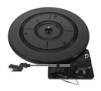 Tourne-Disque Vinyle Rétro Noir en Plastique, Tête Stable | Style Gramophone Classique, Transmission Fluide, pour Salon et Maison, Collectionneurs Débutants