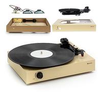 Tourne-disque vinyle vintage, avec haut-parleurs avec système stéréo pour musique, platine vinyle pour maison, lecteur vinyle rétro, puissant système son auxiliaire, tourne-disques portable