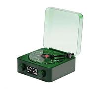 Tourne-disque vinyle Waves avec Bluetooth, haut-parleur vinyle vintage portable avec lumière et minuterie réglables, tourne-disque Wave utilisé pour la chambre, la fête, blanc