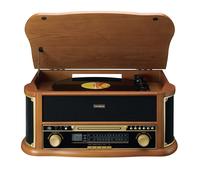 Tourne Disques Bluetooth Classic Phono, Radio/Lecteur DVD TCD-2551WD, Marron