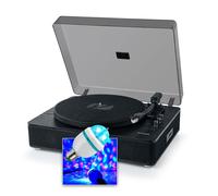 Tourne-disques Muse MT-106 WOOD, Platine vinyles 33/45/78 tours, Stéréo 10W - Bluetooth, Port USB, Ampoule Diams LED