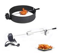 Tournebroche avec moteur - 80 cm - Tournebroche avec fourchettes à viande - En acier inoxydable - 220-240 V - Pour barbecue à gaz