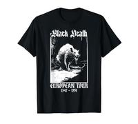 Tournée Européenne de la Mort Noire Histoire Médiévale Goth T-Shirt Graphique avec Valeur