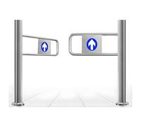 Tourner la porte de sécurité, Portail battant argenté à fermeture automatique unidirectionnelle avec fixation sur poteau, largeur 100-200 cm, for le contrôle d'accès(150x100cm)