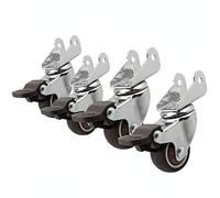 Tourner les roues, Roulettes pivotantes en caoutchouc de 1,5 pouce avec frein, capacité de charge de 150 kg, douille de 22 mm, lot de 4(1.5inch 4brake)