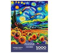 Tournesol 1000 Pièces Puzzle Jeu Cadeau Unique Beautiful Flower Jeu De Puzzle pour Toute La Famille pour Adultes Et Enfants 38x26cm/1000pcs