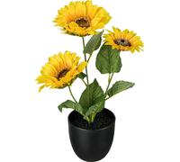Tournesol artificiel en pot 35 cm jaune - Décoration réaliste pour la maison et le bureau