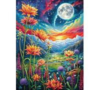 Tournesol au Clair de Lune 1000 Pièces Puzzle Expert Confirmé en Carton Rigide Haute Densité Animaux et Plantes Très Difficile Motif Complexe Décoration Murale Cadeau Premium 1000 PCS