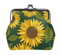 Tournesol avec congé Femmes en Cuir PU Porte-Monnaie Filles Mini Boucle Porte-Monnaie Pochette