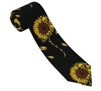 Tournesol Avec Crâne Gothique Cravate Microfibre Soie Cravates Moderne Cravate Mariage Pour Accessoire Chemise Décontracté Homme