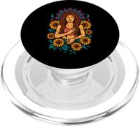 Tournesol Boho Garden Goddess Hippie Floral Mandala Moon Art PopSockets PopGrip pour MagSafe