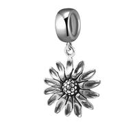 Tournesol Charm argent sterling 925 Fleur anniversaire Charm Amour Pendentif charm pour bracelets de type Pandora Bracelet à breloques