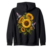 Tournesol Colibri Floral Botanique Jardin Nature Sweat à Capuche