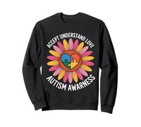 Tournesol de Sensibilisation à l'Autisme accepte Comprendre l'amour Sweatshirt