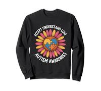 Tournesol de Sensibilisation à l'Autisme accepte Comprendre l'amour Sweatshirt