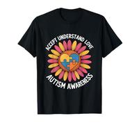 Tournesol de Sensibilisation à l'Autisme accepte Comprendre l'amour T-Shirt