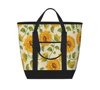 Tournesol dessiné,Sacs à lunch isothermes de grande capacité pour femmes et hommes